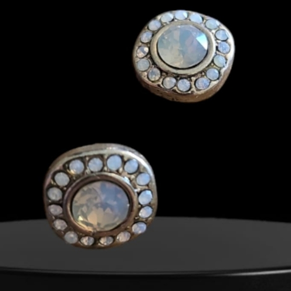Cindy Ensor Moonstone CZ Gold Vermeil Stud Earrings - Picture 11 of 11